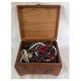 Box full of Costume Necklaces Some Broken Claps