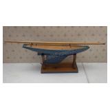 Vintage Model Wood Sail Boat