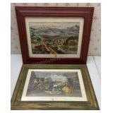 Framed Currier & Ives Prints 15x20