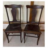 Pair of Antique Oak Chairs