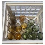 Crate of Colored Glasses