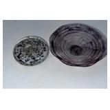 Clear purple art glass & speckled Art Piece