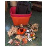 Two totes & Misc Halloween decor