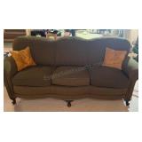 Reupholstered Antique Green Sofa 30x80 Aprox