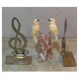 Book Ends & Stone Carved Bird