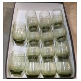 Libbey Avocado Green Juice Glasses