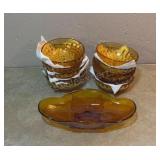 Amber Glass (10 bowls) & Dish
