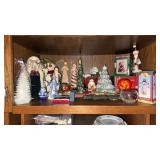 Shelf Lot of Christmas Decor
