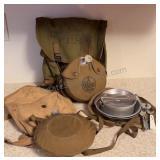 Canteens, U.S Army bag, canvas bags & more