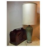 Magazine Rack & MCM Ceramic Table lamp