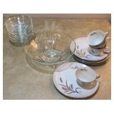 Glass Salad Bowl Set &  Snack Plates