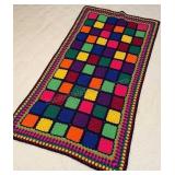 Vintage Granny Square Afghan 33x63
