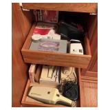 Contents of Cabinet, Popcorn Bowl, Carving Knife &