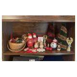 Shelf of Christmas Decor & Ornaments