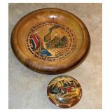 Wood Norwegian Platter & Trinket Box
