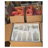(3 Boxes) Assorted Small Glass Vases