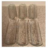 6 Indiana Glass Corn Cob Holders Pebble Leaf