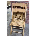 Set of Four Wood Folding Chairs