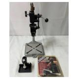 Dremel tool with drill press.