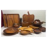 Group of Wooden Bowls, cutting boards & more