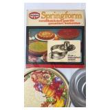 Cake pans and serving tray.