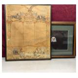 18x15.5 Framed Eagle picture & soldier Volunteer