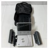 Mini dvd player with 2 battery packs.