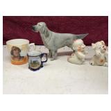 Mugs, Shaker Set & Dog Figurine