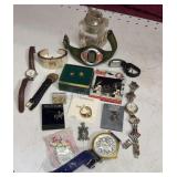 Group of watches, table lighter & more