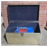 Vintage Chest w/ Board Games. 28.25x16x16in