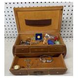 Jewelry Box, Silver Ring Ford Service Pin & More