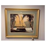 Framed Print Sailboat, Santa Barbara" by artist