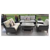 FrontGate Wicker Patio Set W/ Tables, Cushions &