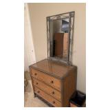 Wicker & Metal Dresser W/ Mirror 32x19x32 inches