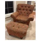 Upholstered Chair & Matching Ottoman