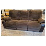 Brown Reclining Sofa 83 inches Wide 34 inches