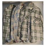 Twelve Worn Vintage Flannel Shirts. Sears