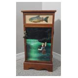 Wooden Accent Cabinet Fishing Theme (13.5x9.5x26)