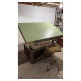 Adjustable Drafting Table W/ Chair 40x60 top