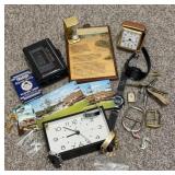 Vintage watches, cassette player, clocks & more