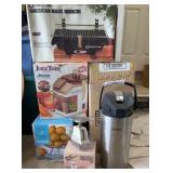 Group of Kitchen Items & Small Grill