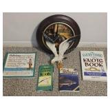 Fishing Theme Books, Clock, & Decor
