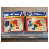 Two 20 pcs Plastic Tableware set