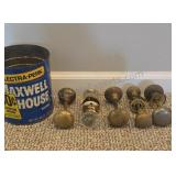 Vintage Brass & Glass Doorknobs