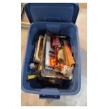 Tote of Paint supplies
