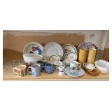 Group of Fireking, pottery, Pyrex & more
