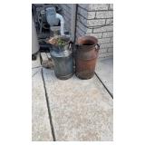 2 Small Rusty As is Milk Cans
