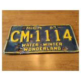 67 Michigan License Plate