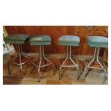 Vinyl & Chrome Bar Stools-Set of 4