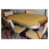 Vintage Table and 4 Chrome Chair Set